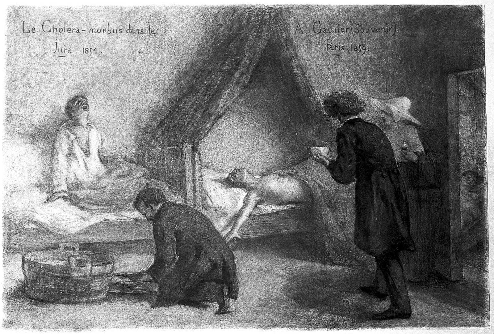 L0012076 Patients suffering from cholera in the Jura during the 1854