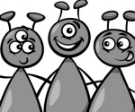 aliens or martians cartoon illustration