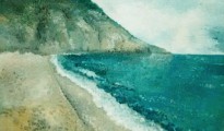 Παραλία Μύλος-1988 ελαιογραφία 85x125 cm