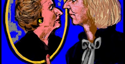 48.Liz Truss looking at herself in the mirror