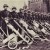 Russian soldiers throwing captured Nazi banners to the ground during the Victory Parade on Red Square, Moscow, USSR, 1945. Illustration from Calendar - Thirty Years of the Soviet State 1917-1947 (State Publishing House, Moscow, 1947).